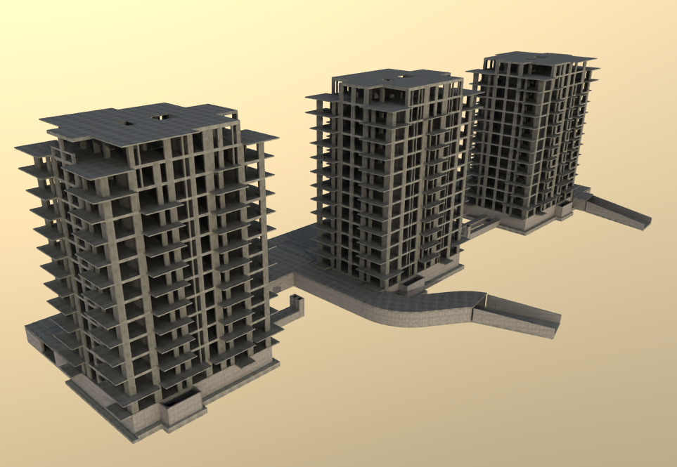 Model 3D — ansamblu structural