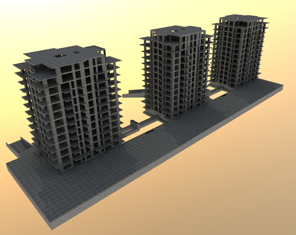 Model 3D — ansamblu structural