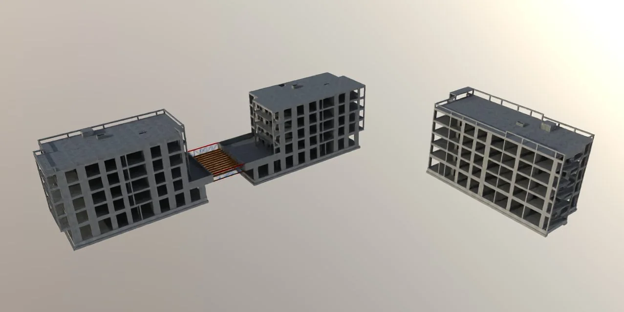 Model 3D — vedere generală corpuri