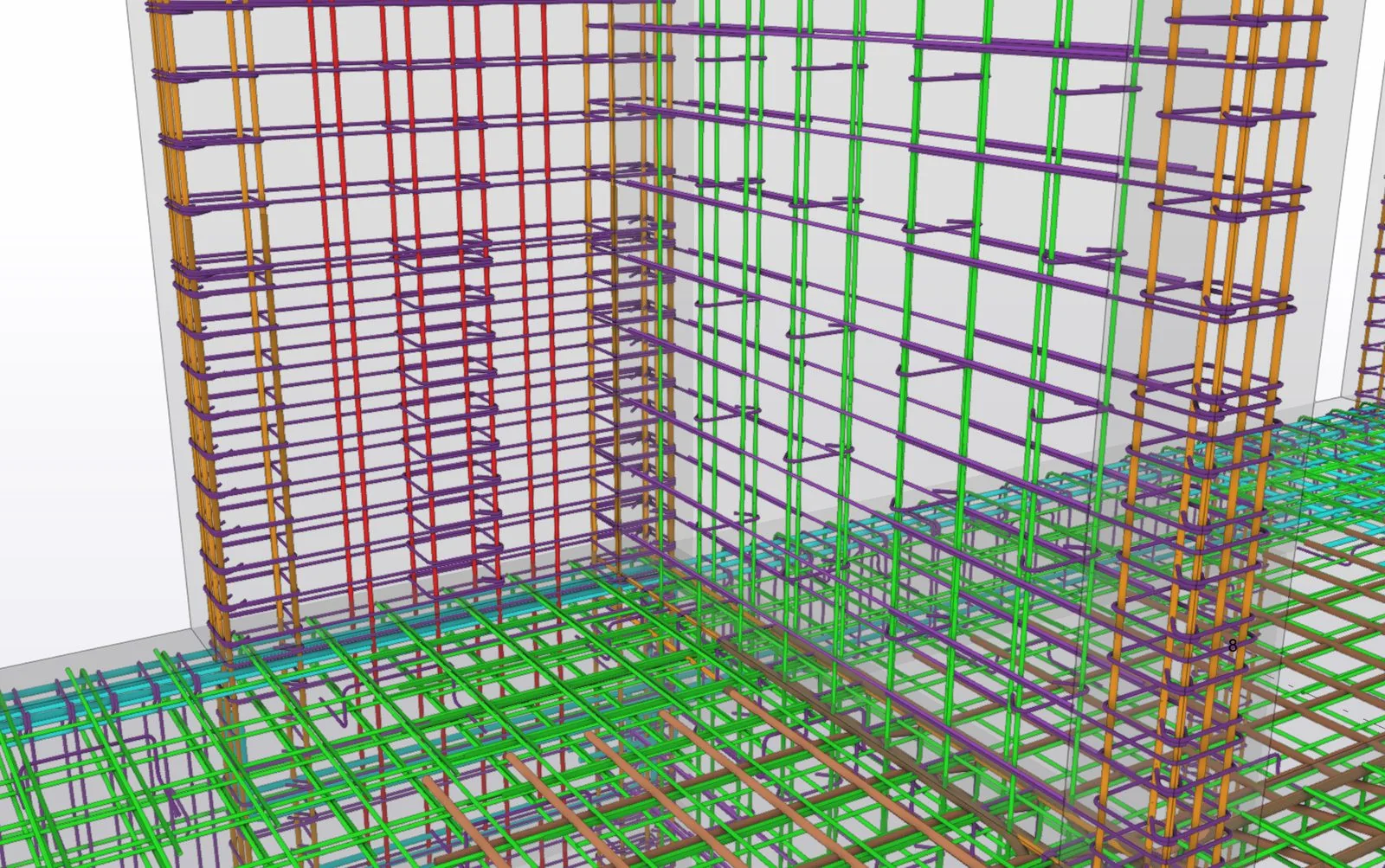 Model 3D armare — detaliu planșeu