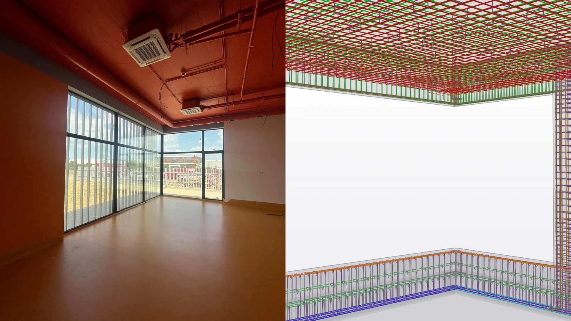 Interior — execuție / model 3D armare