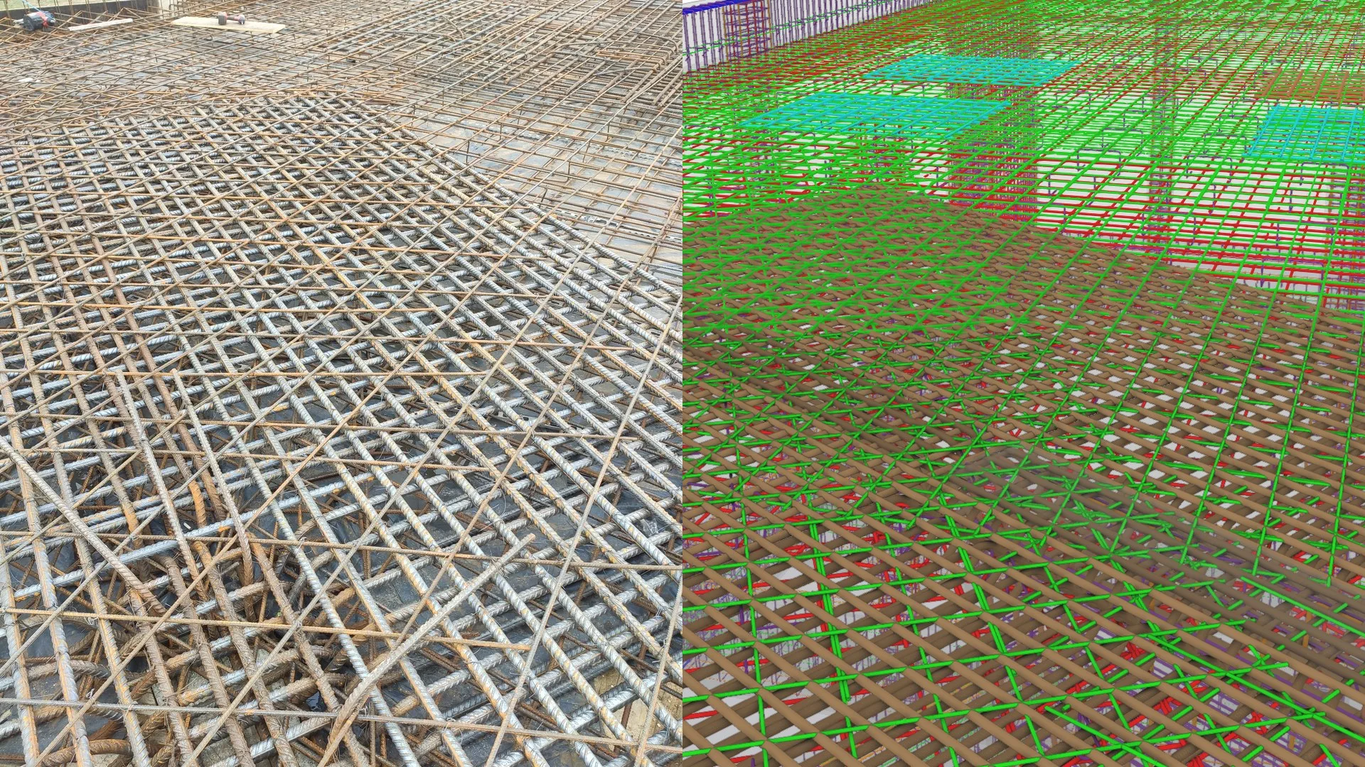 Planșeu — execuție / model 3D armare