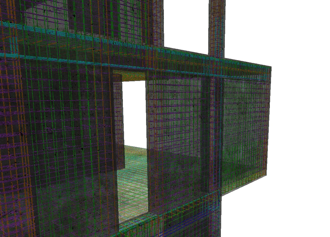 Model de armare 3D — detaliu